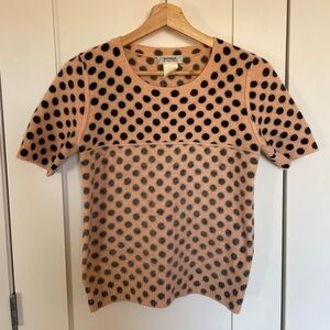 Vintage Sonia Rykiel Pink Wool Polka Dot Knit Top